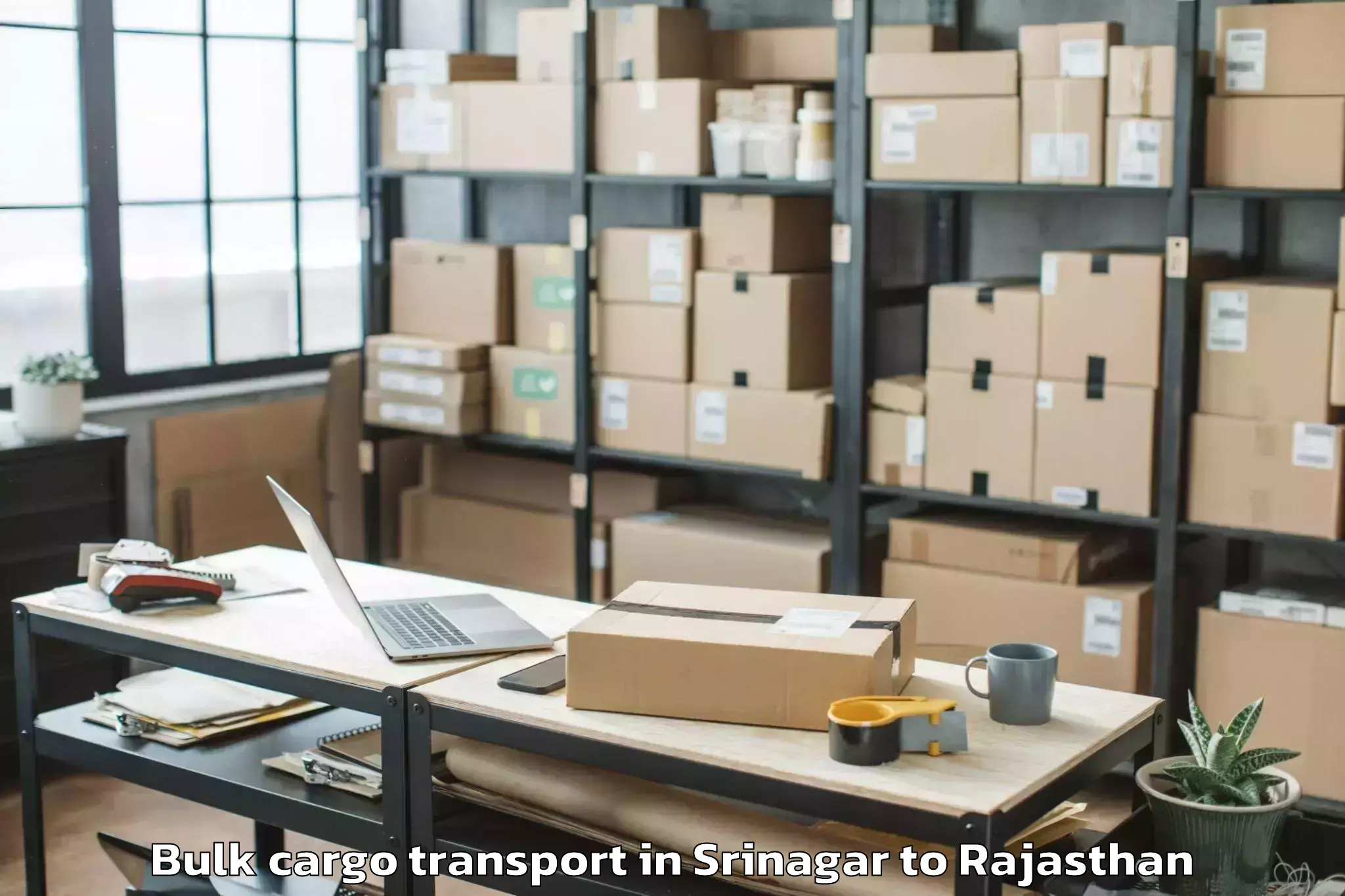 Book Your Srinagar to Banswara Bulk Cargo Transport Today